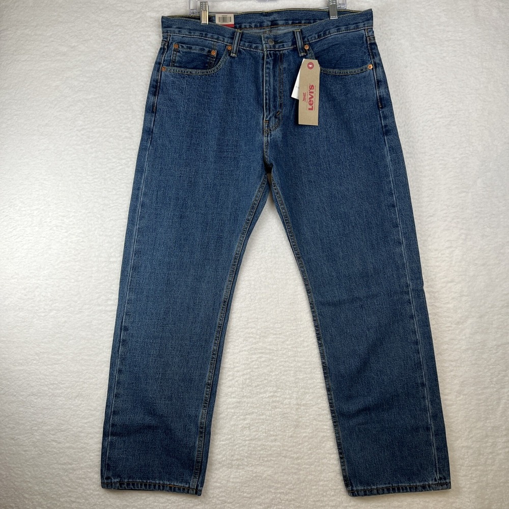 NWT Levi's Men's 505 Denim Blue Jeans Regular‎ Fit 100% Cotton 36x30
